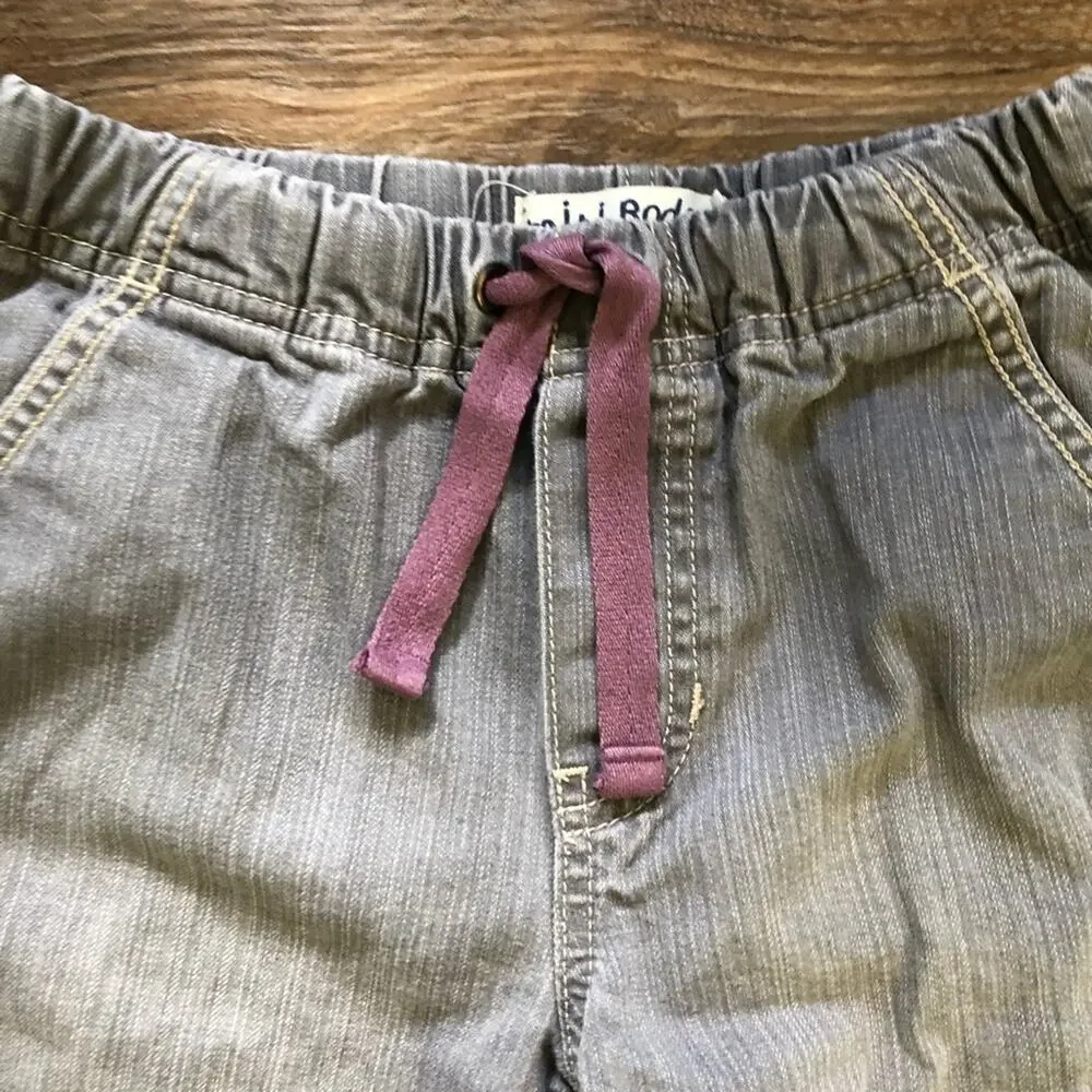 Mini Boden Boys Distressed Denim Shorts Knee Length Gray Size 8